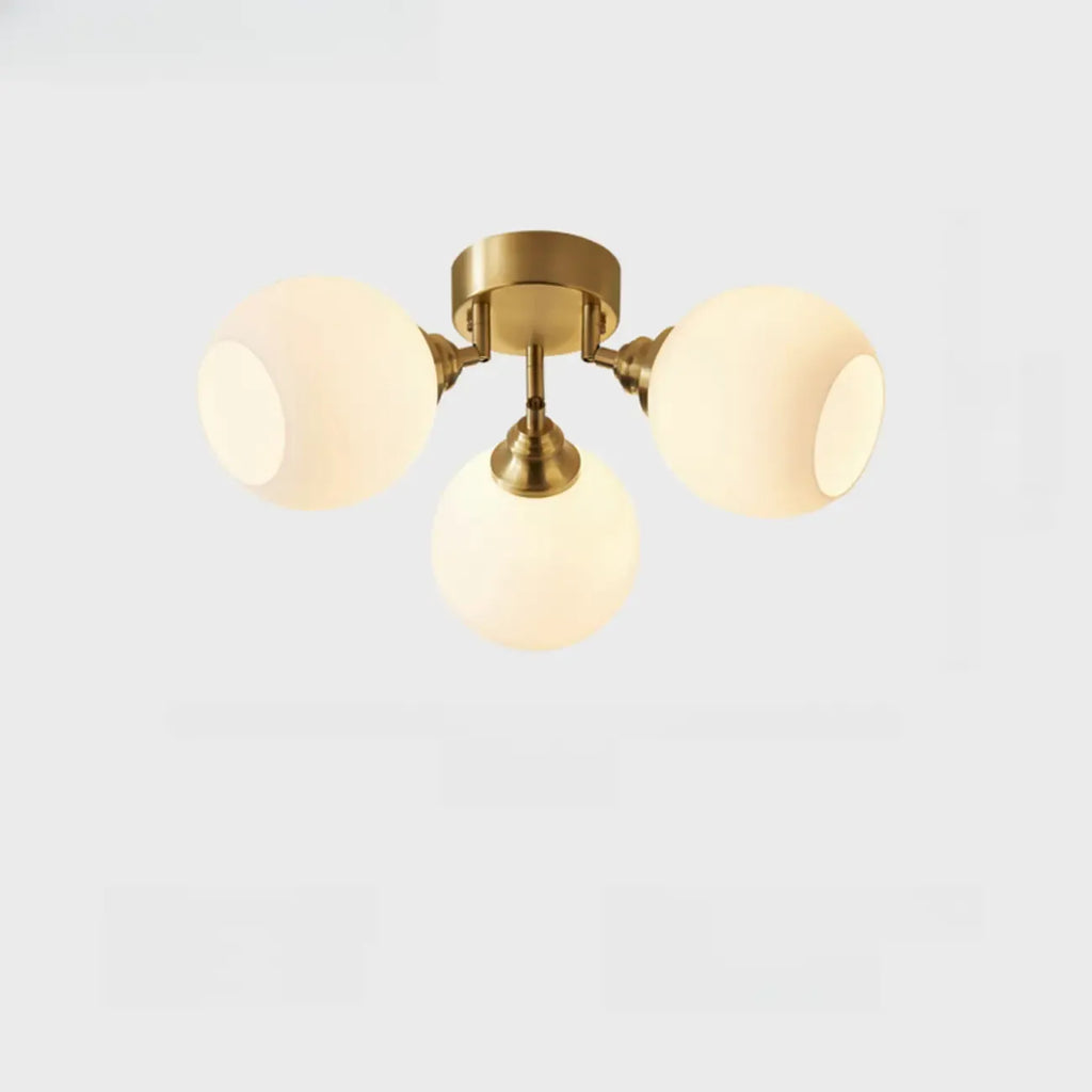 Plafonnier semi-encastré moderne à globe pour chambre à coucher