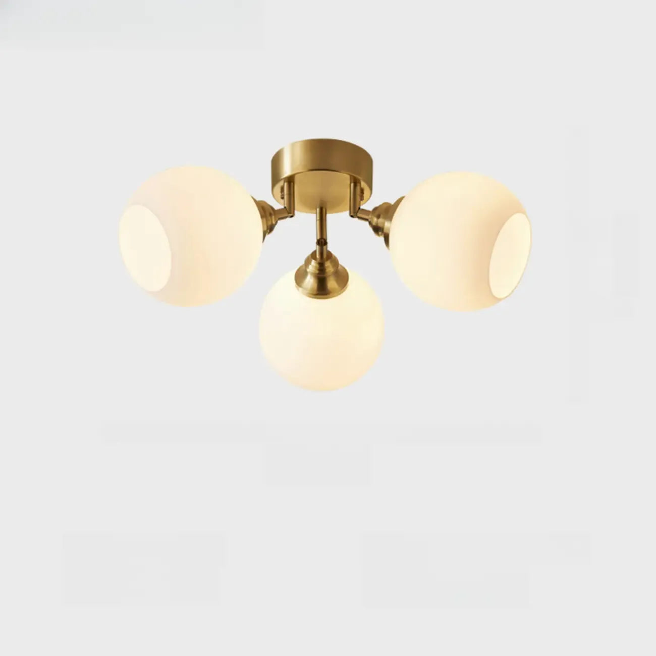 Plafonnier semi-encastré moderne à globe pour chambre à coucher
