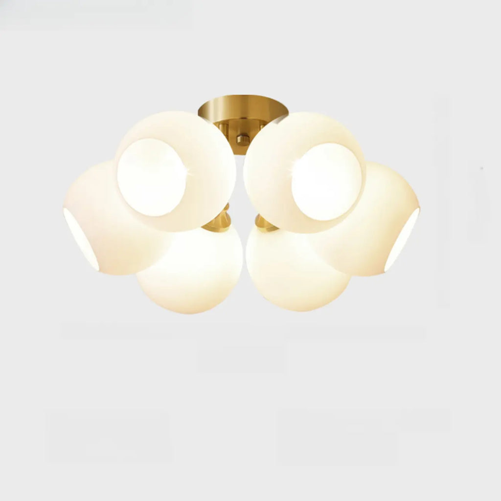 Plafonnier semi-encastré moderne à globe pour chambre à coucher