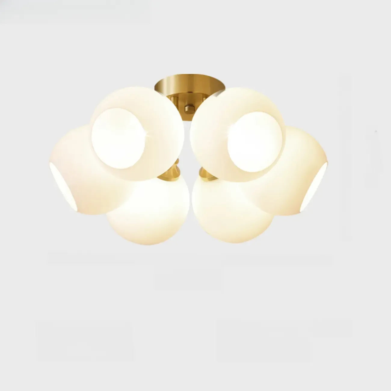 Plafonnier semi-encastré moderne à globe pour chambre à coucher