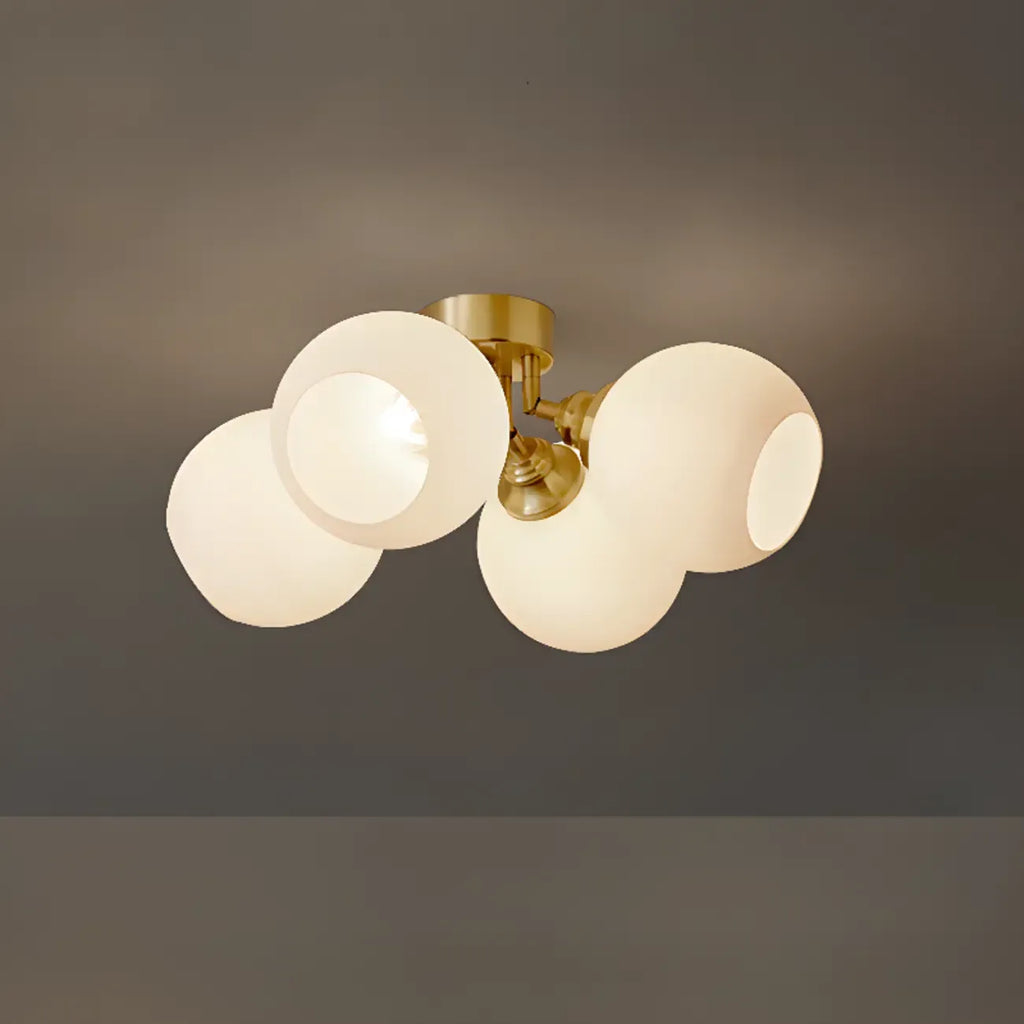 Plafonnier semi-encastré moderne à globe pour chambre à coucher