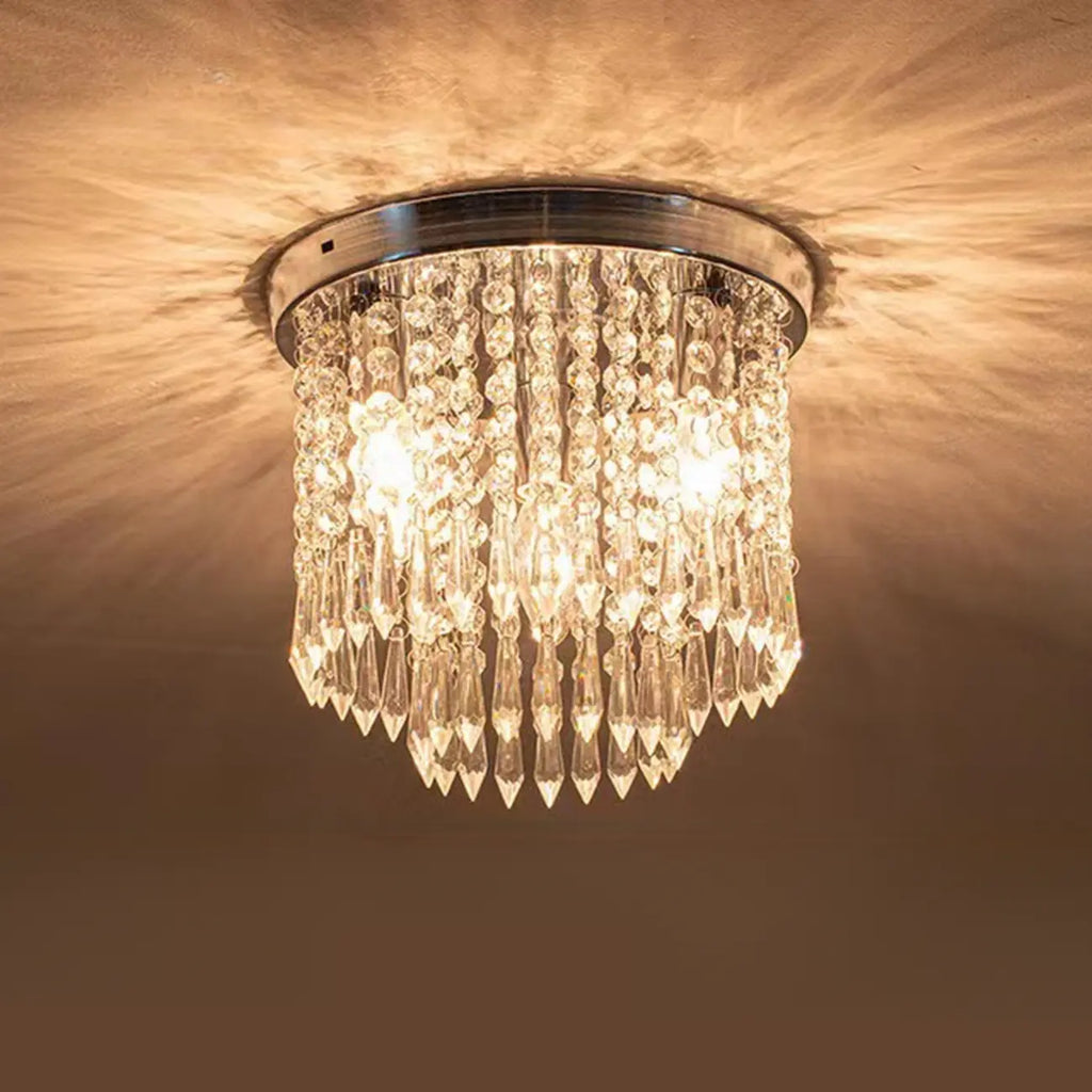 Plafonnier géométrique en cristal encastré pour salon