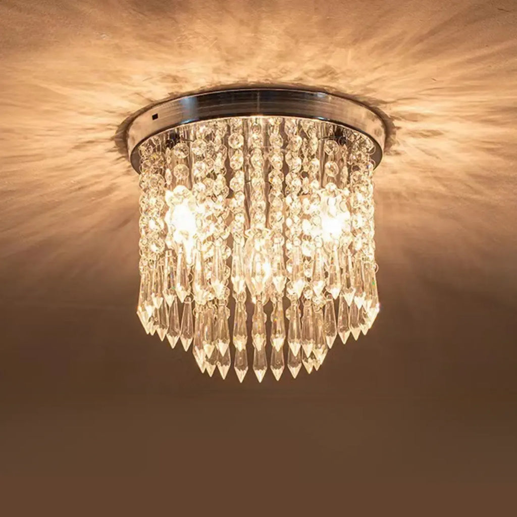 Plafonnier géométrique en cristal encastré pour salon