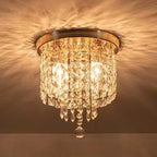 Plafonnier géométrique en cristal encastré pour salon