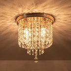 Plafonnier géométrique en cristal encastré pour salon