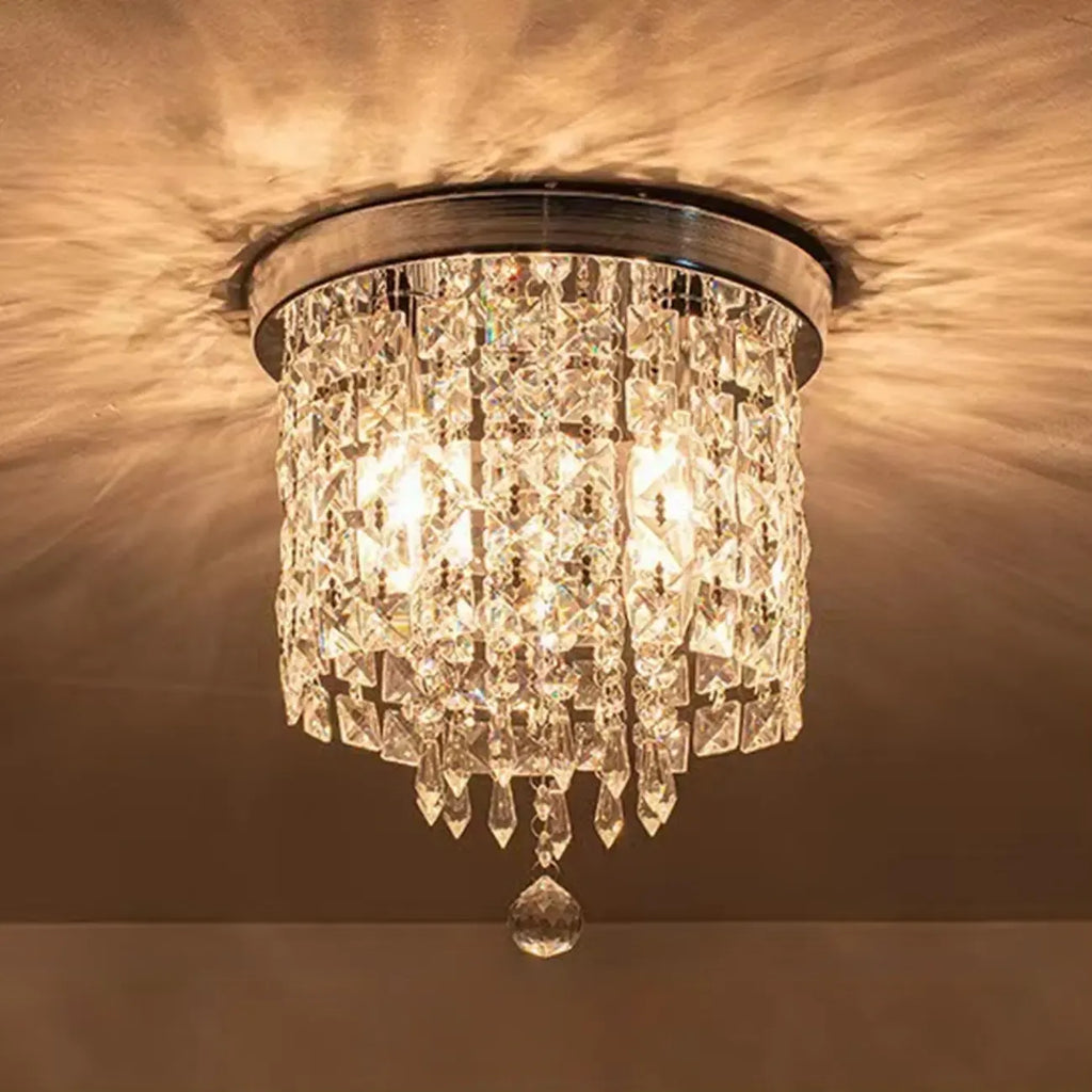 Plafonnier géométrique en cristal encastré pour salon