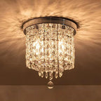 Plafonnier géométrique en cristal encastré pour salon
