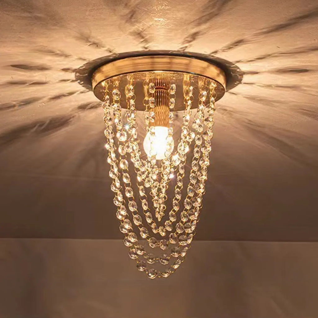 Plafonnier géométrique en cristal encastré pour salon