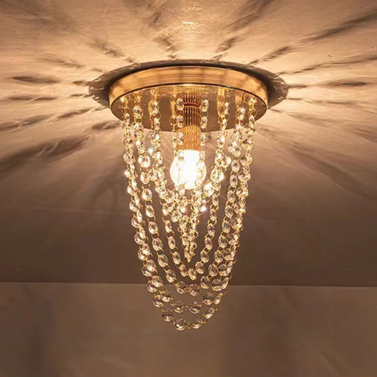 Plafonnier géométrique en cristal encastré pour salon