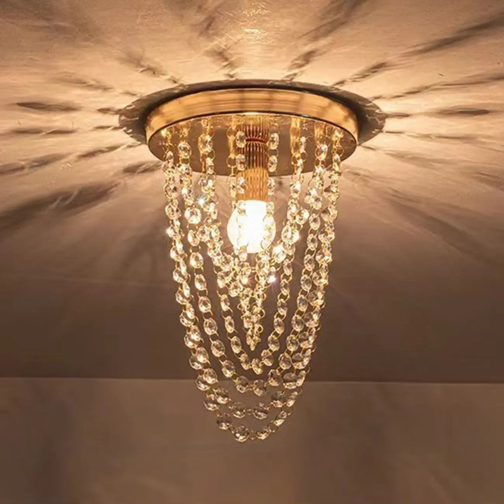 Plafonnier géométrique en cristal encastré pour salon
