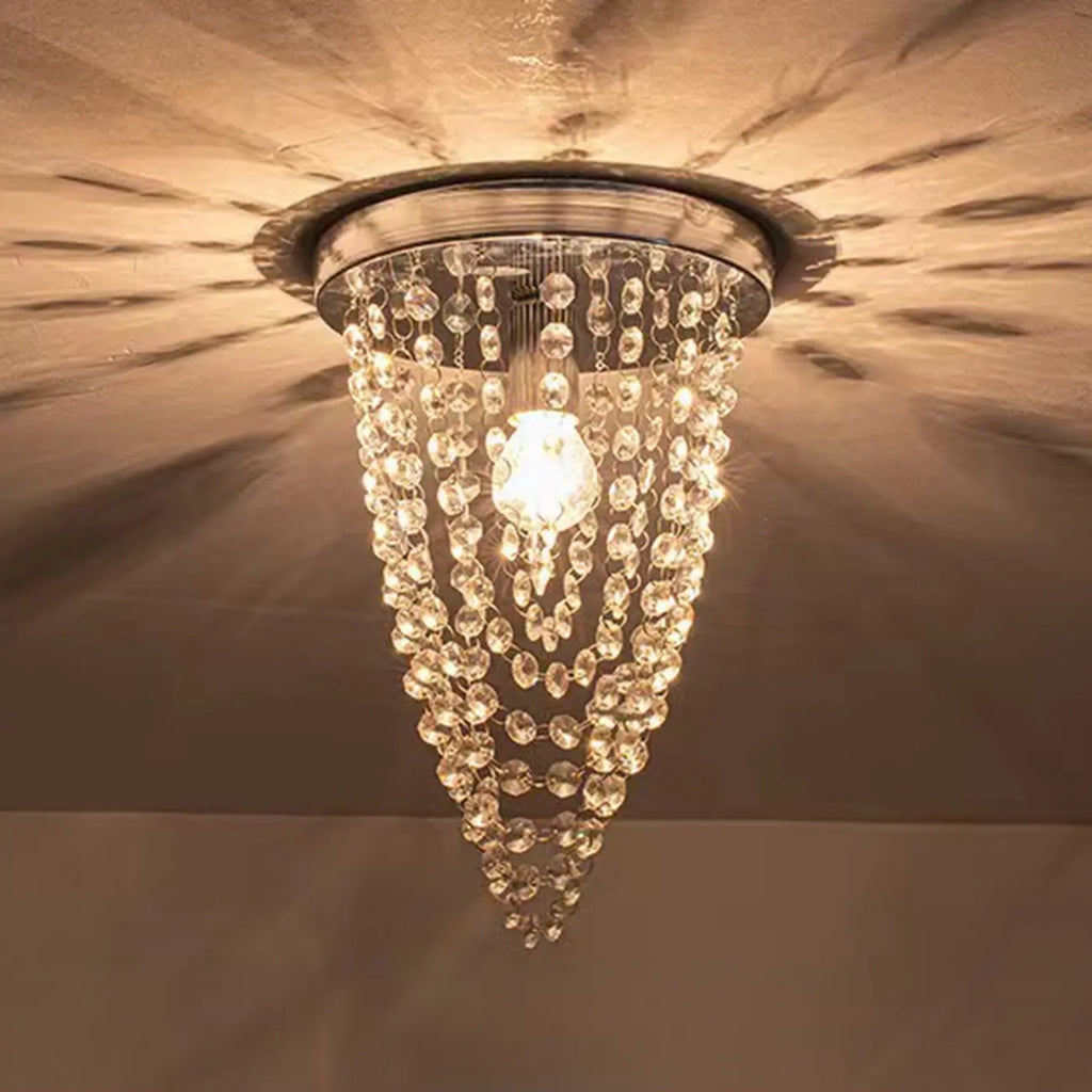 Plafonnier géométrique en cristal encastré pour salon