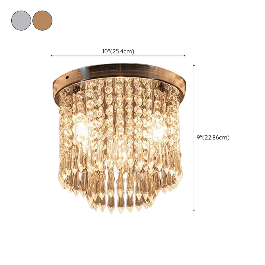 Plafonnier géométrique en cristal encastré pour salon