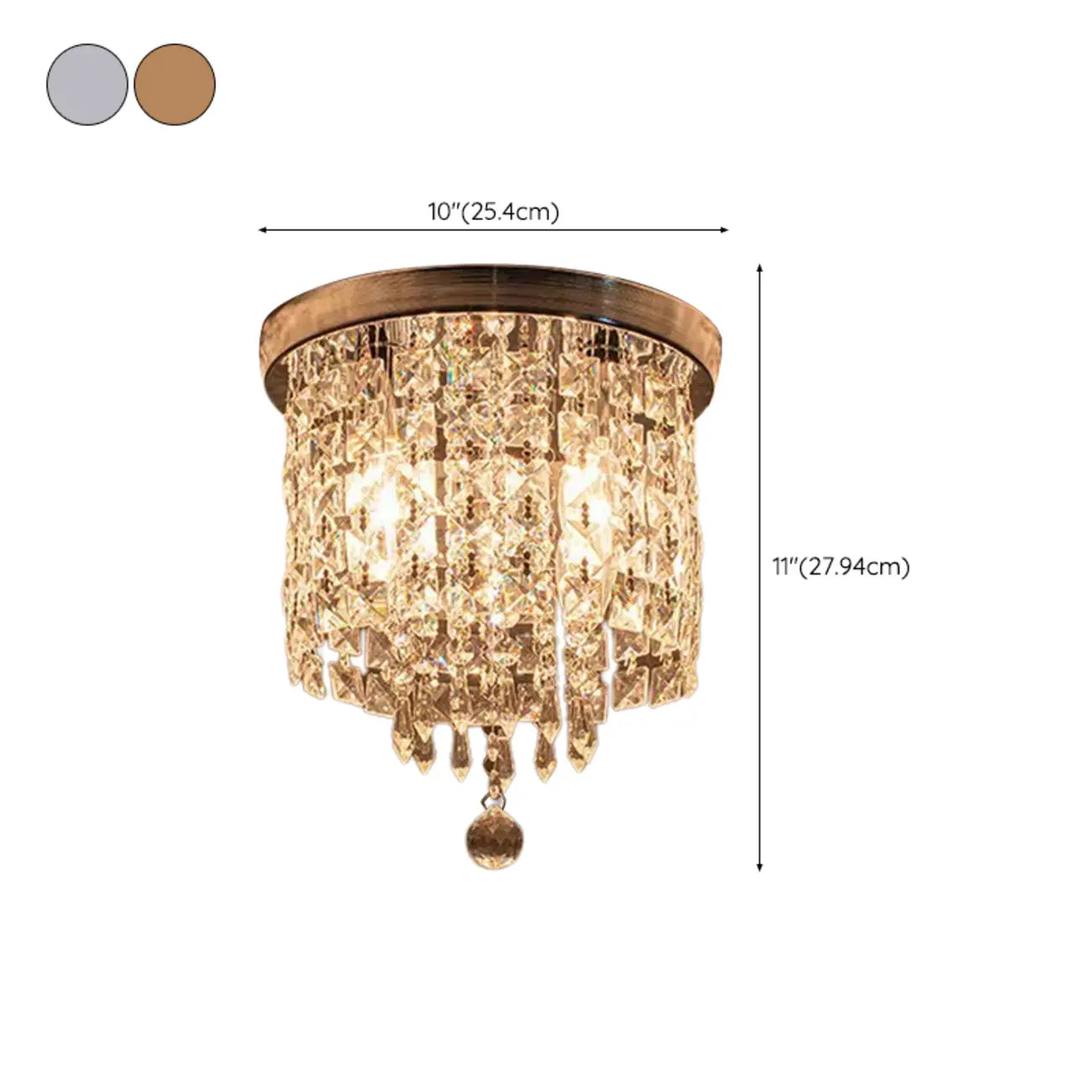 Plafonnier géométrique en cristal encastré pour salon