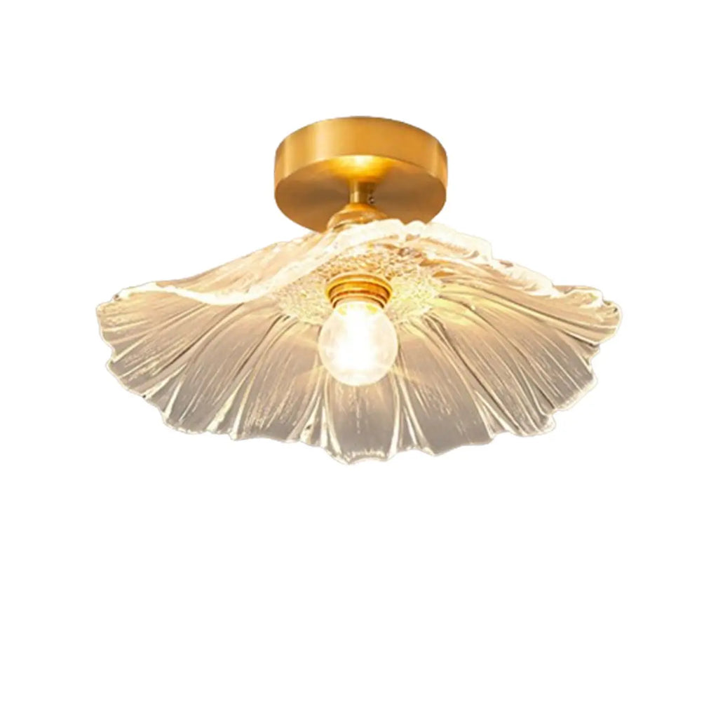 Plafonnier semi-encastré moderne en verre à motif floral pour entrée