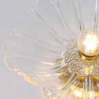 Plafonnier semi-encastré moderne en verre à motif floral pour entrée