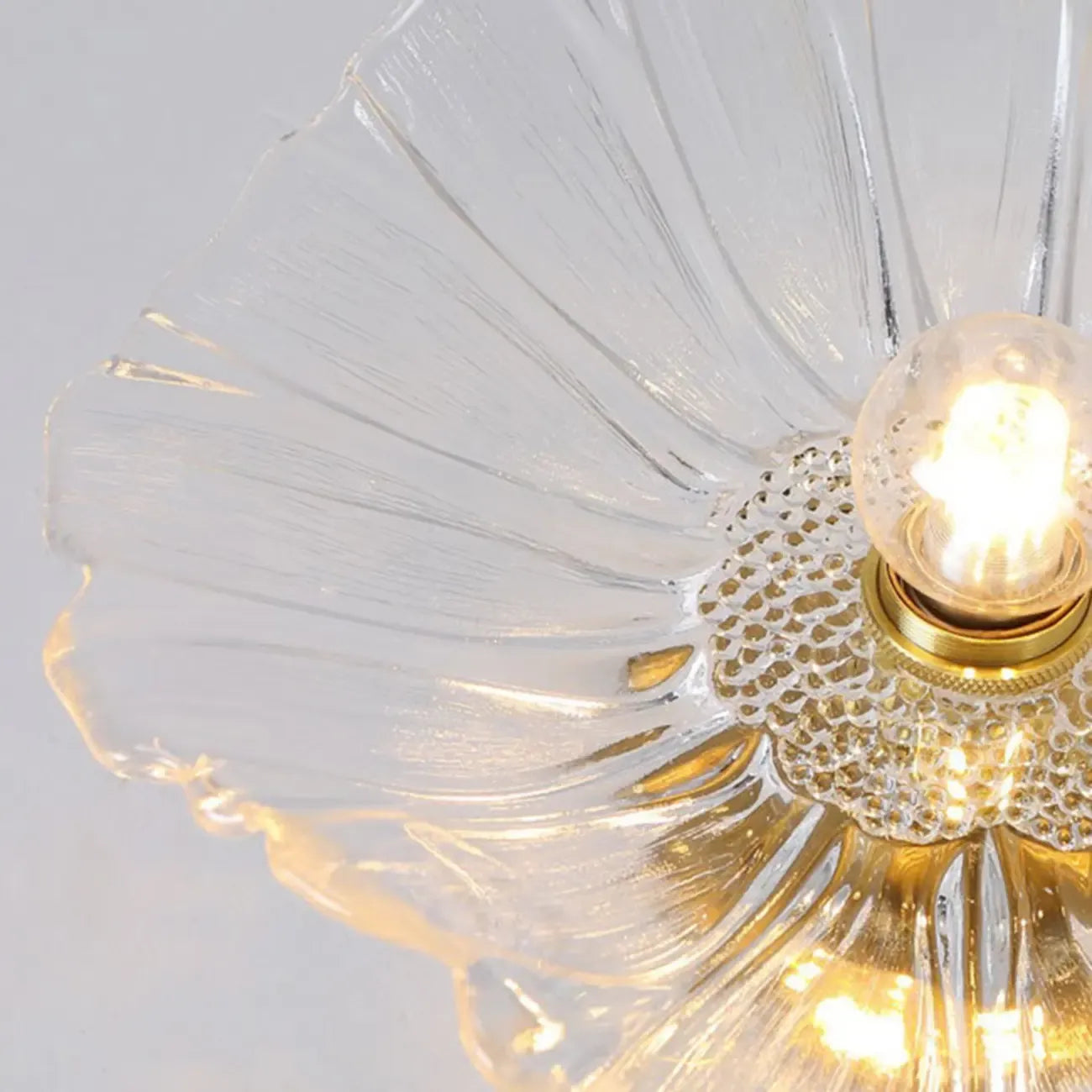 Plafonnier semi-encastré moderne en verre à motif floral pour entrée
