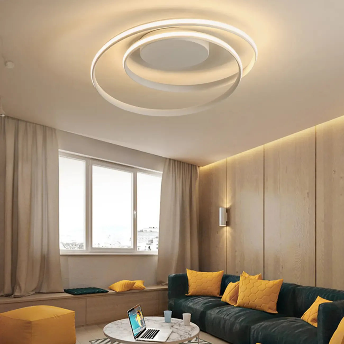 Plafonnier circulaire minimaliste pour salon moderne