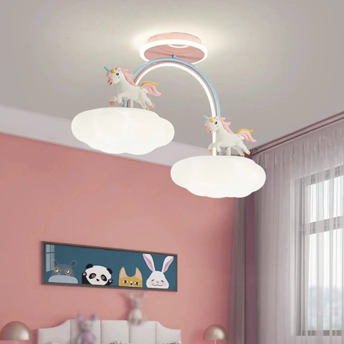 Plafonnier semi-encastré à intensité variable pour chambre d'enfant