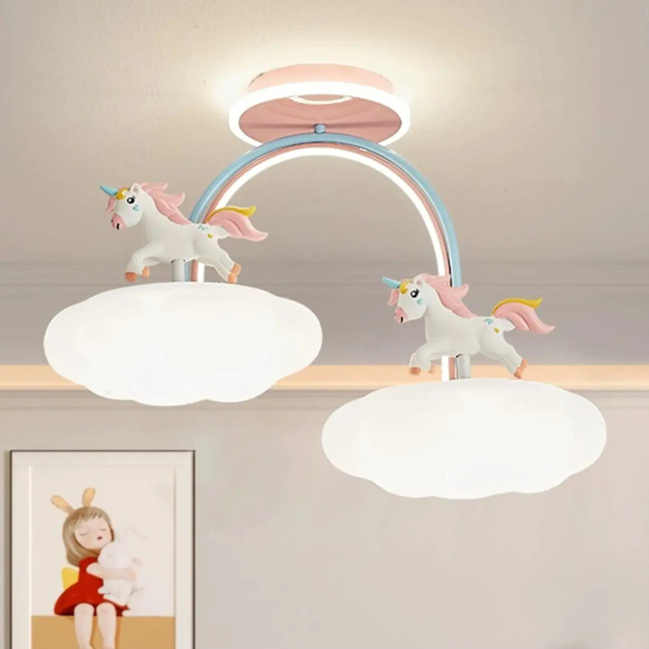 Plafonnier semi-encastré à intensité variable pour chambre d'enfant
