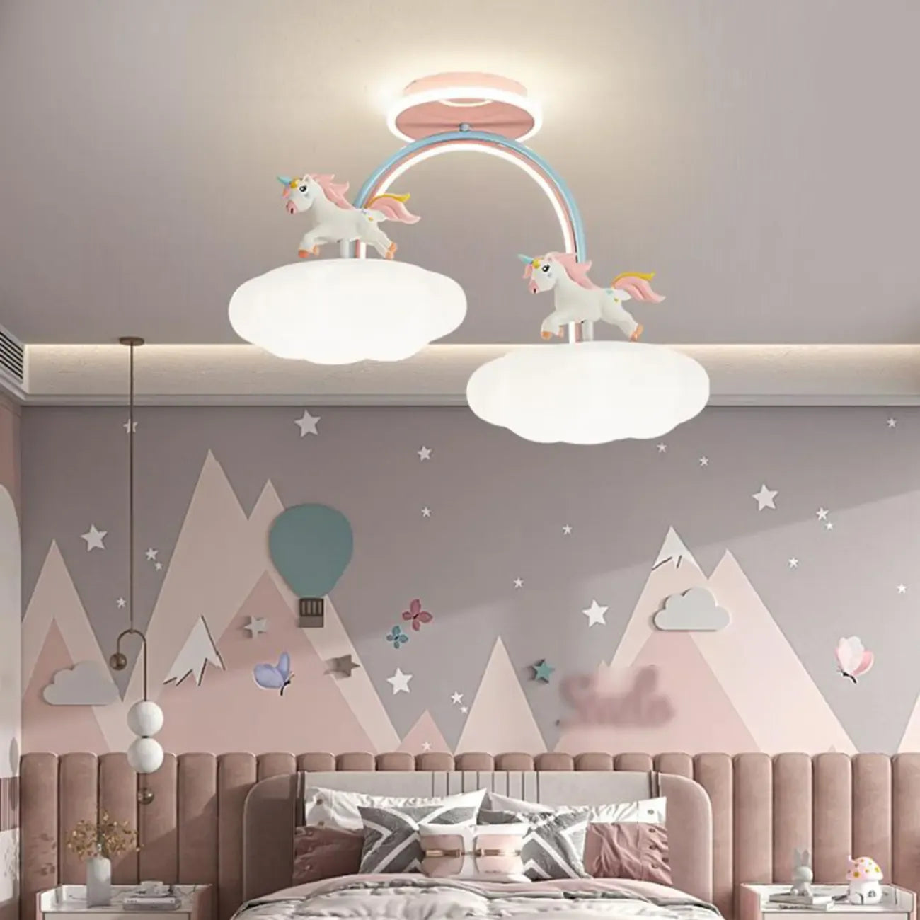 Plafonnier semi-encastré à intensité variable pour chambre d'enfant