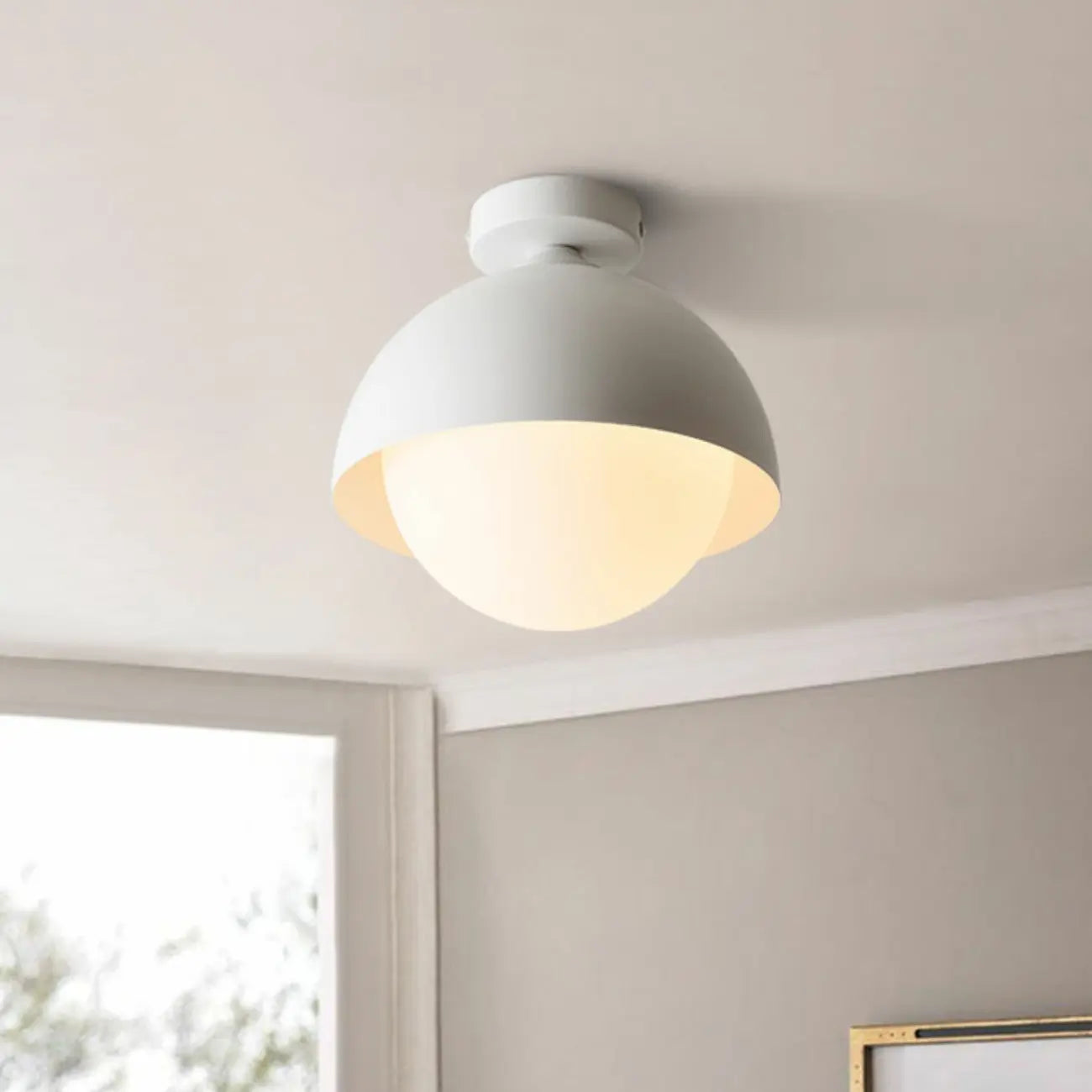Mini plafonnier LED semi-encastré pour salon