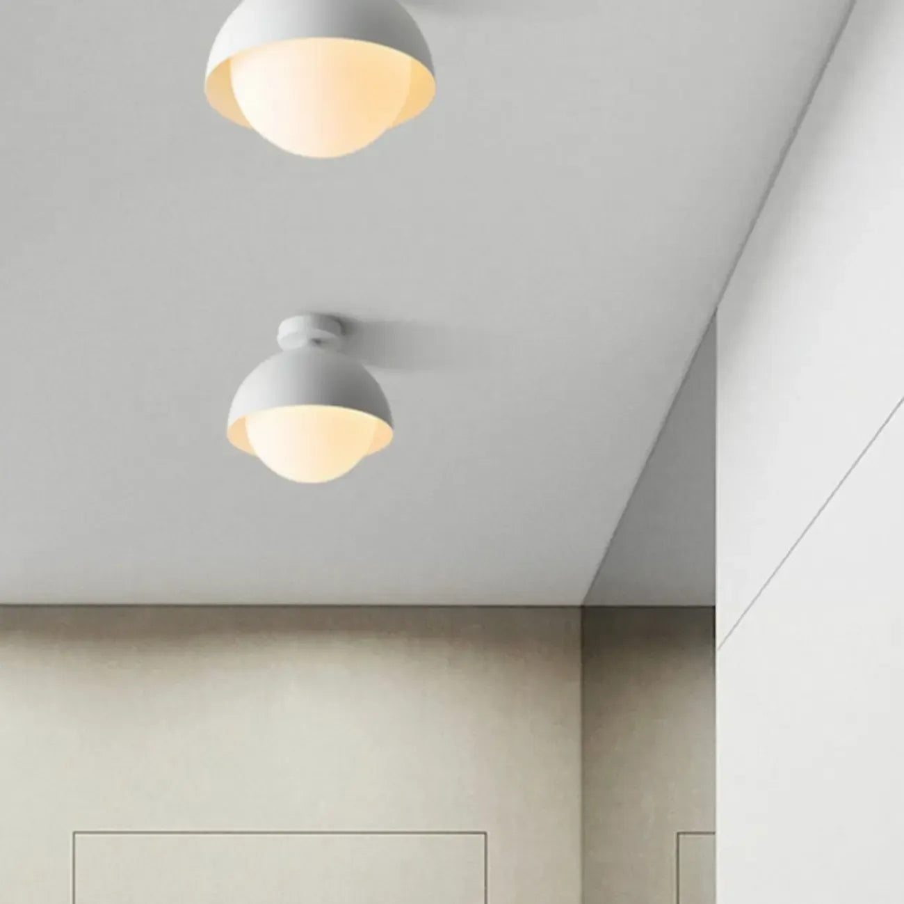 Mini plafonnier LED semi-encastré pour salon