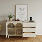 Commode combinée en bois blanc cassé durable avec étagères