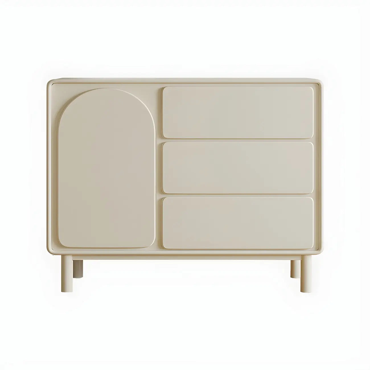 Commode combinée en bois blanc cassé durable avec étagères