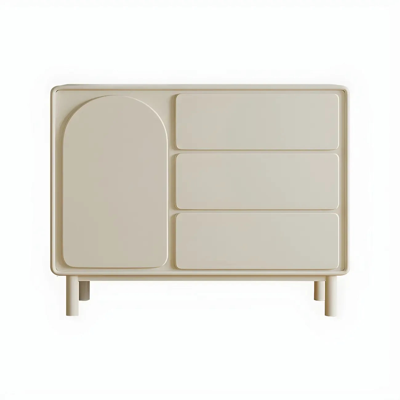 Commode combinée en bois blanc cassé durable avec étagères