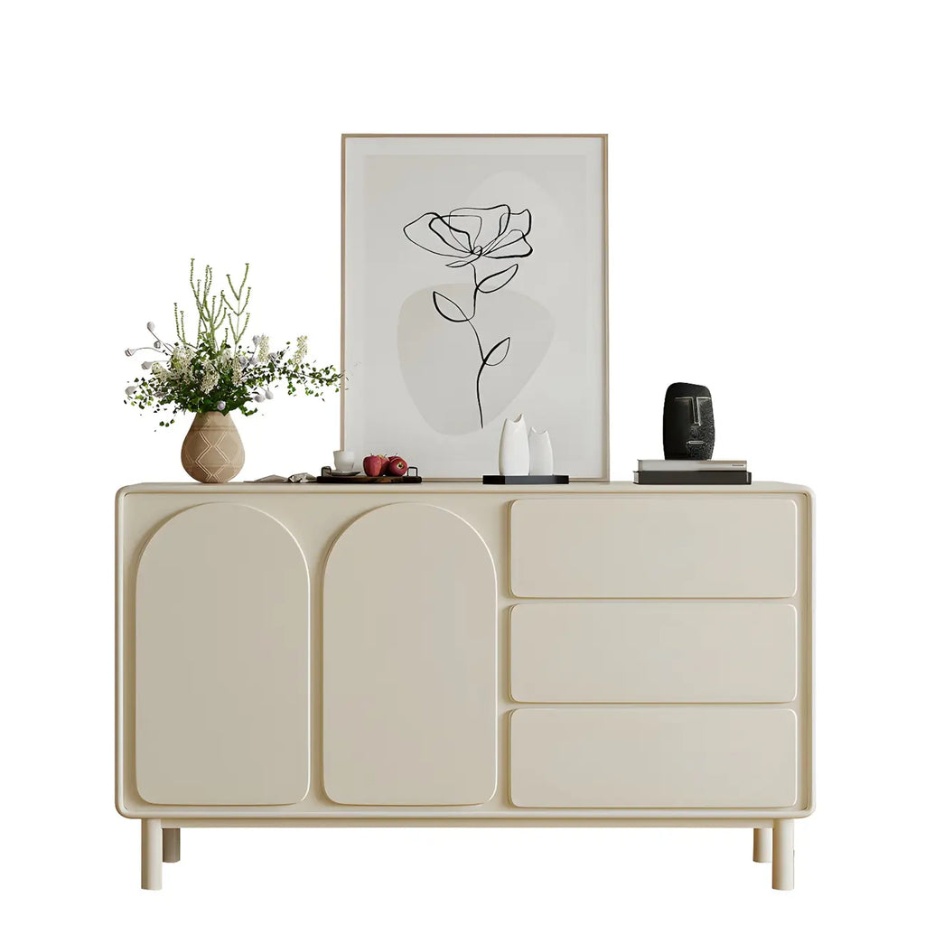 Commode combinée en bois blanc cassé durable avec étagères