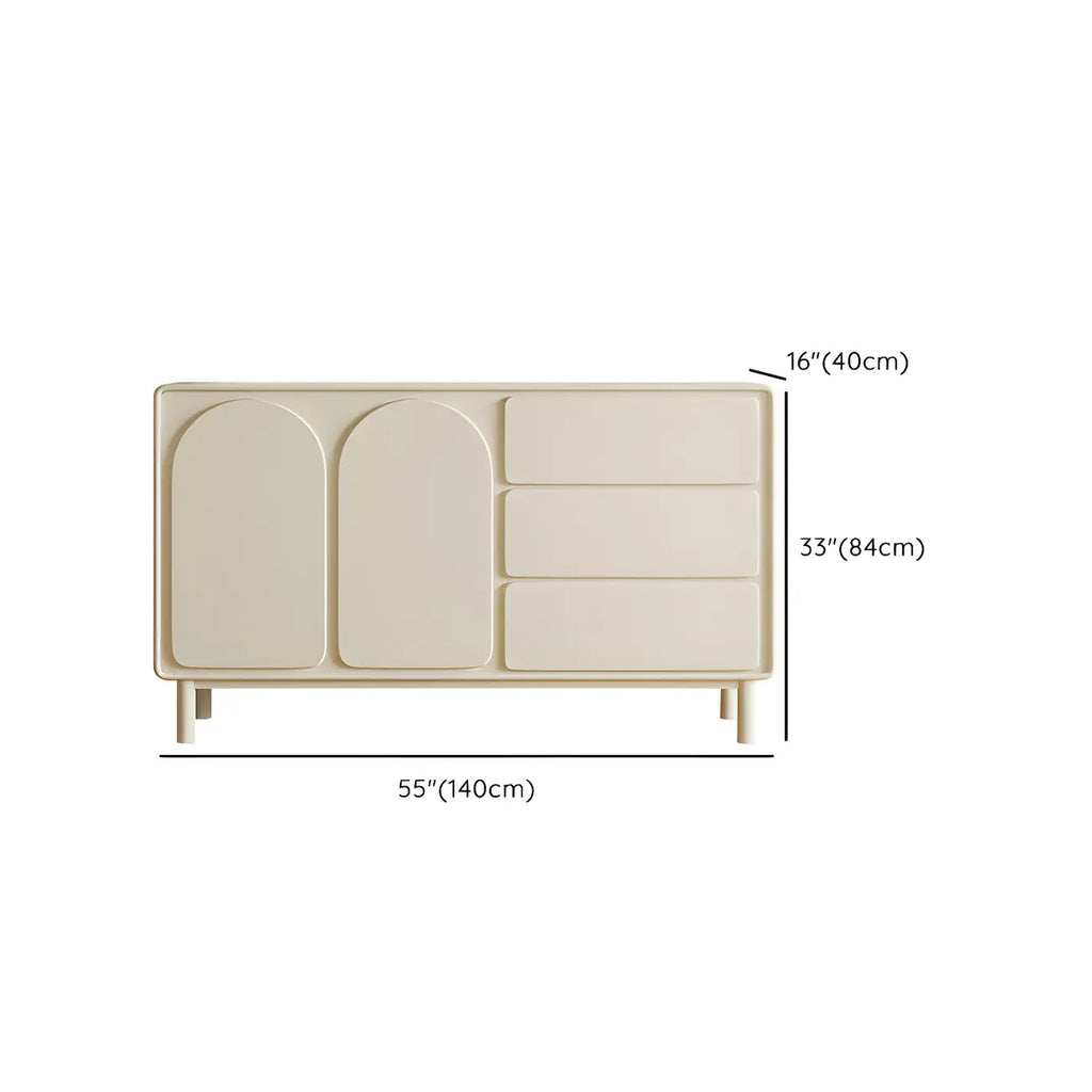Commode combinée en bois blanc cassé durable avec étagères