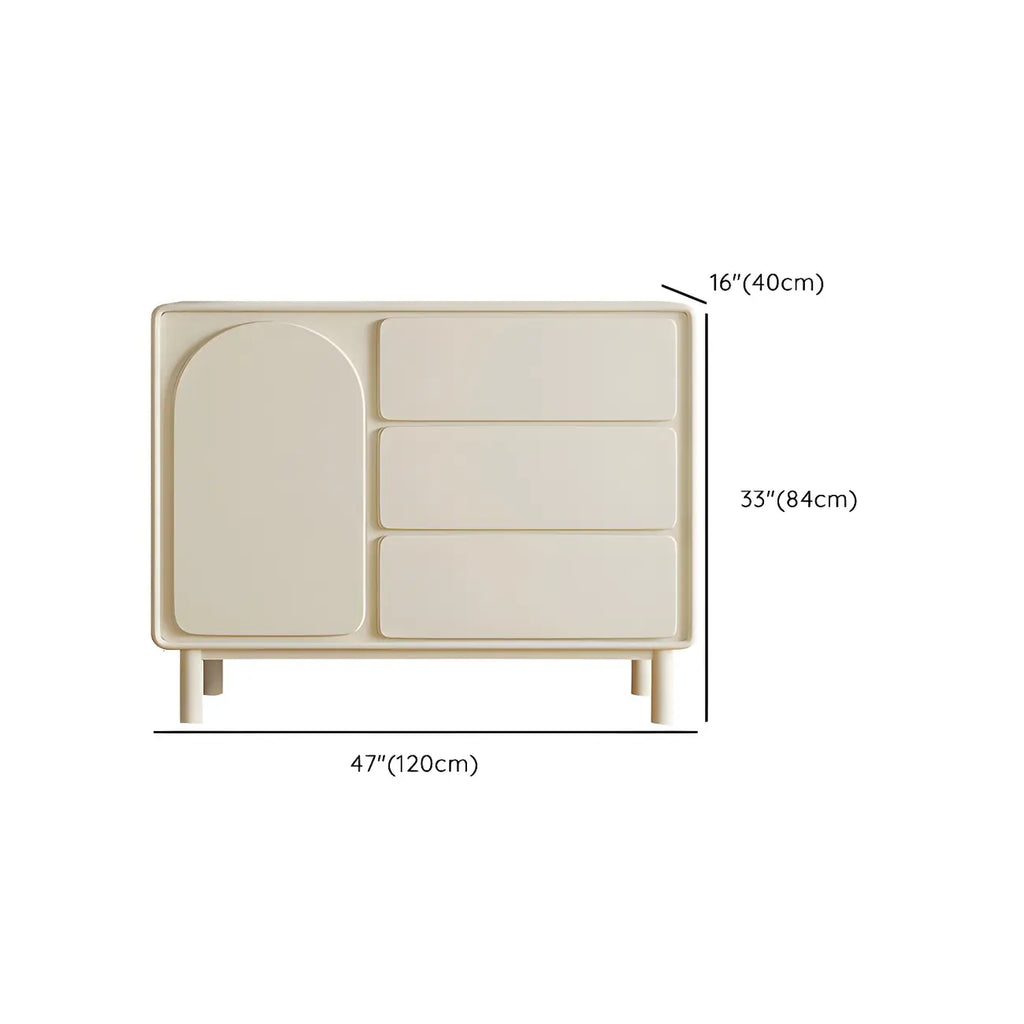 Commode combinée en bois blanc cassé durable avec étagères