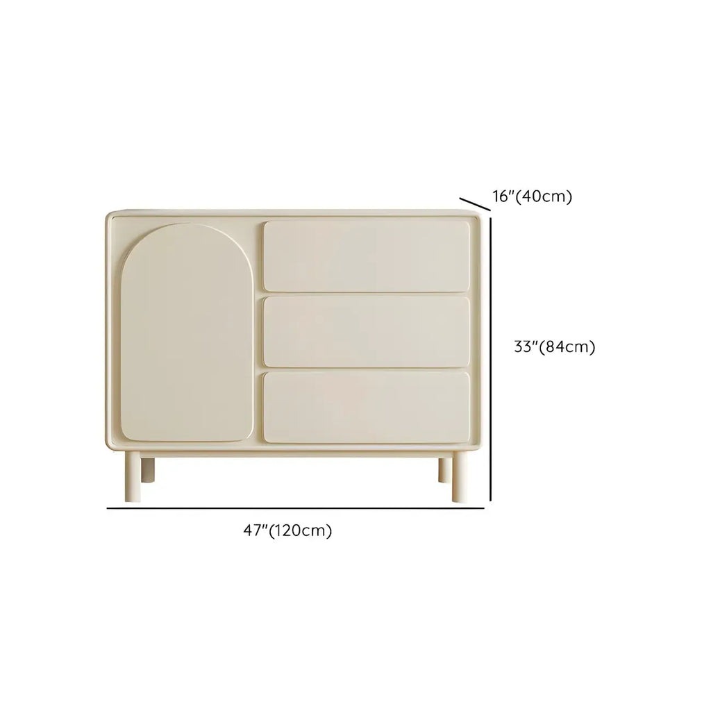 Commode combinée en bois blanc cassé durable avec étagères