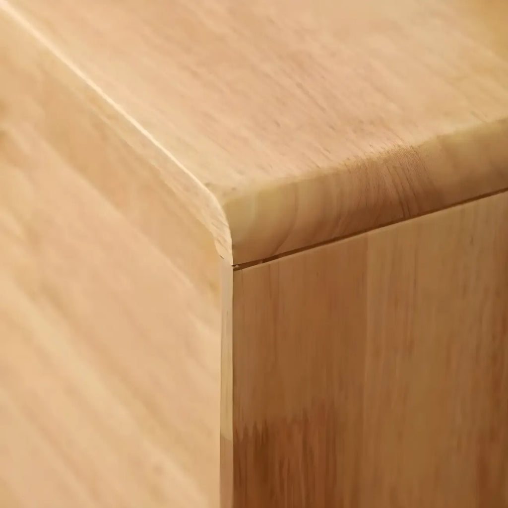 Commode compacte en bois naturel avec armoire et tiroirs