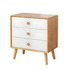 Commode compacte en bois naturel avec armoire et tiroirs