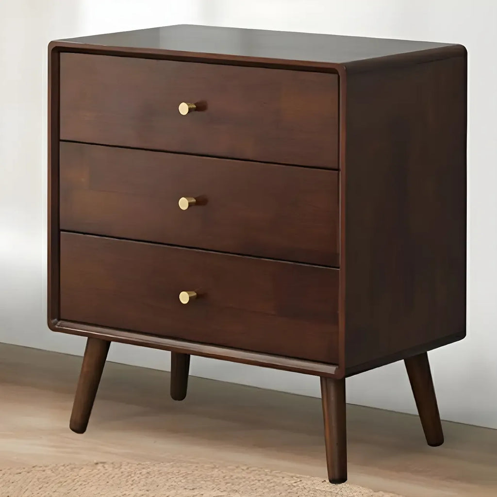 Commode compacte en bois naturel avec armoire et tiroirs