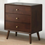 Commode compacte en bois naturel avec armoire et tiroirs