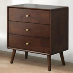 Commode compacte en bois naturel avec armoire et tiroirs