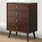 Commode compacte en bois naturel avec armoire et tiroirs