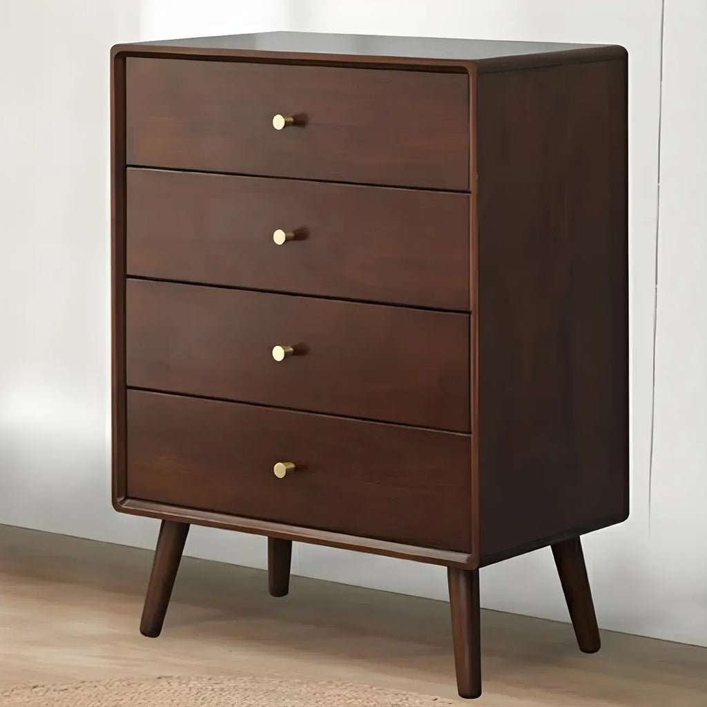 Commode compacte en bois naturel avec armoire et tiroirs