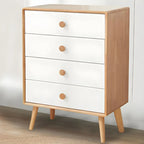 Commode compacte en bois naturel avec armoire et tiroirs