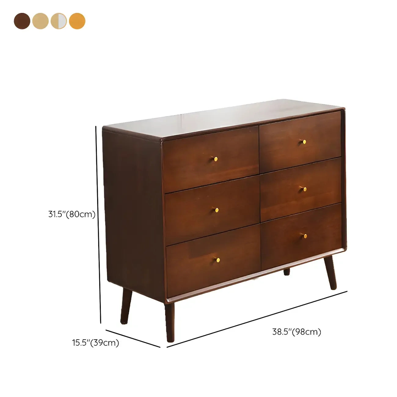 Commode compacte en bois naturel avec armoire et tiroirs