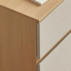 Commode double nordique en bois avec 6 tiroirs