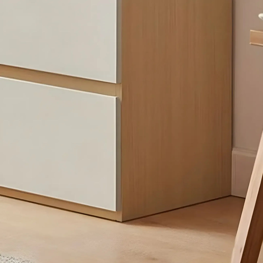 Commode double nordique en bois avec 6 tiroirs