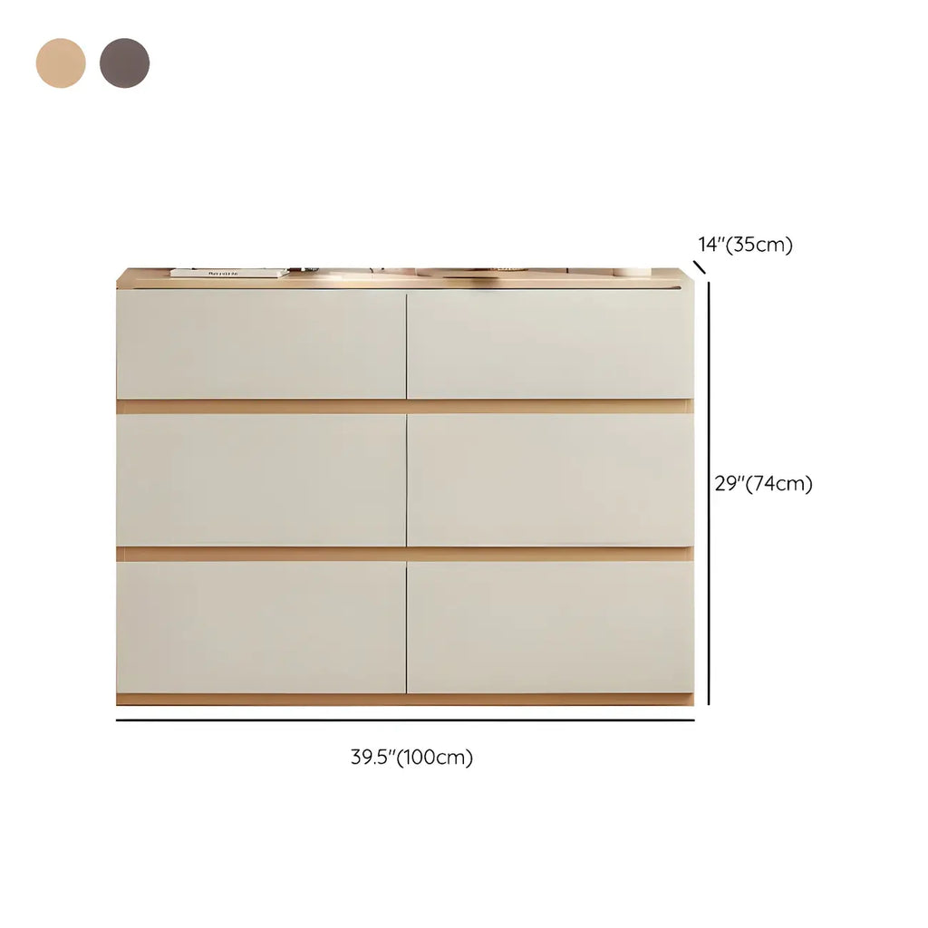 Commode double nordique en bois avec 6 tiroirs