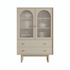 Commode élégante en bois avec étagères et 4 tiroirs