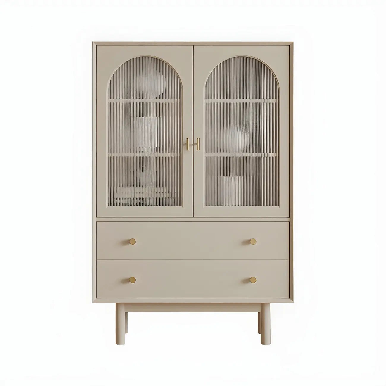Commode élégante en bois avec étagères et 4 tiroirs