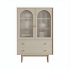Commode élégante en bois avec étagères et 4 tiroirs