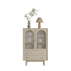 Commode élégante en bois avec étagères et 4 tiroirs