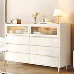 Commode double élégante en pin avec 6 tiroirs